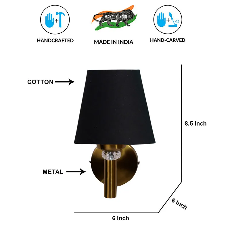 Aquilla Steel & Cotton Wall Lamp - Black media 6