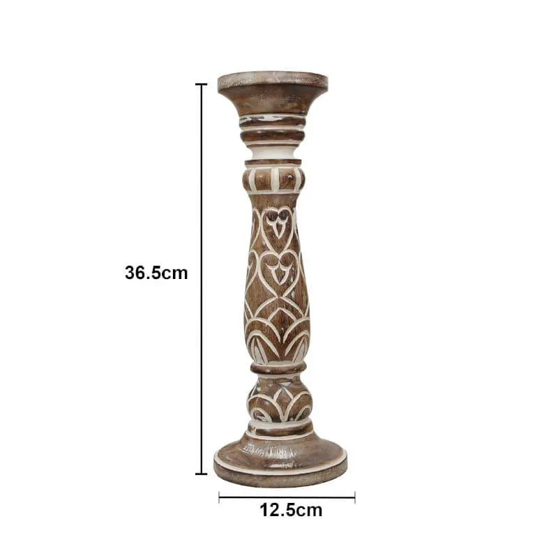 Rae Wooden Candle Holder - Tall media 5