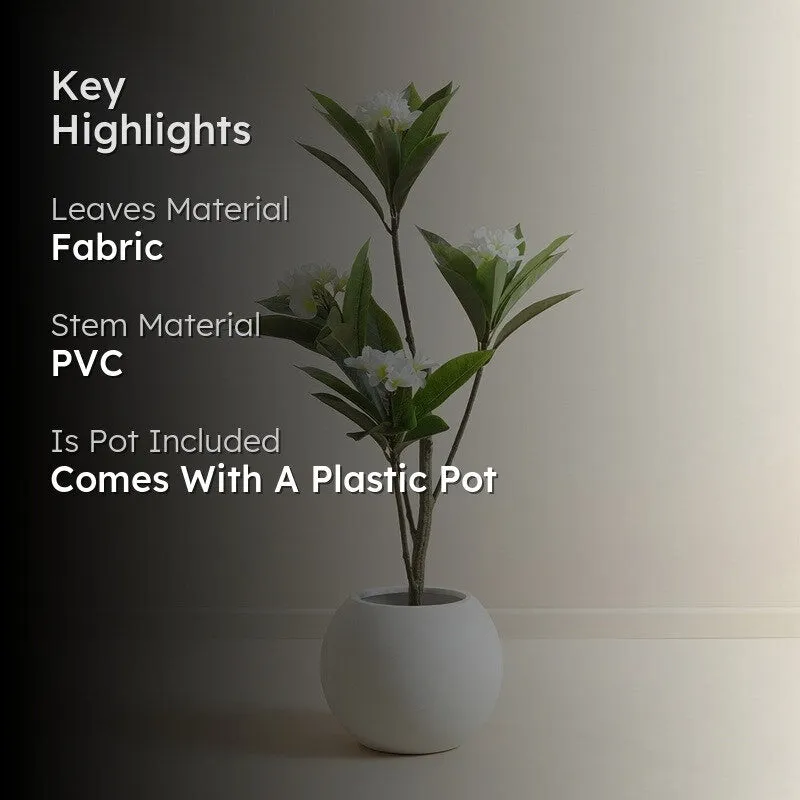 Minimal Greens Artificial Plant With Black Plastic Pot - 3.9 ft media 2