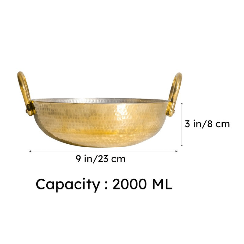 Aurelia Glossy Brass Kadhai - 2000 mL media 13