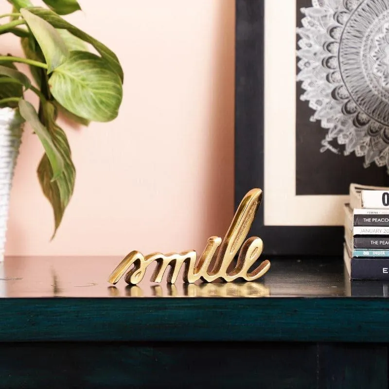 Smile Typography Showpiece - Gold media 1