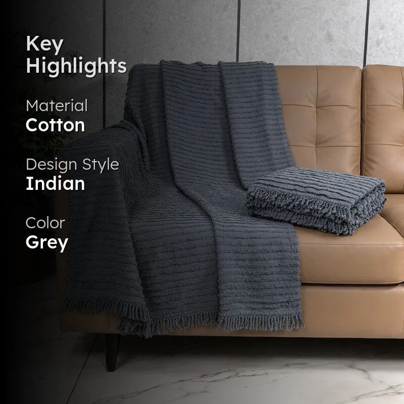 LuxeLayer Cotton Throw (Blue) - Set Of Two media 2