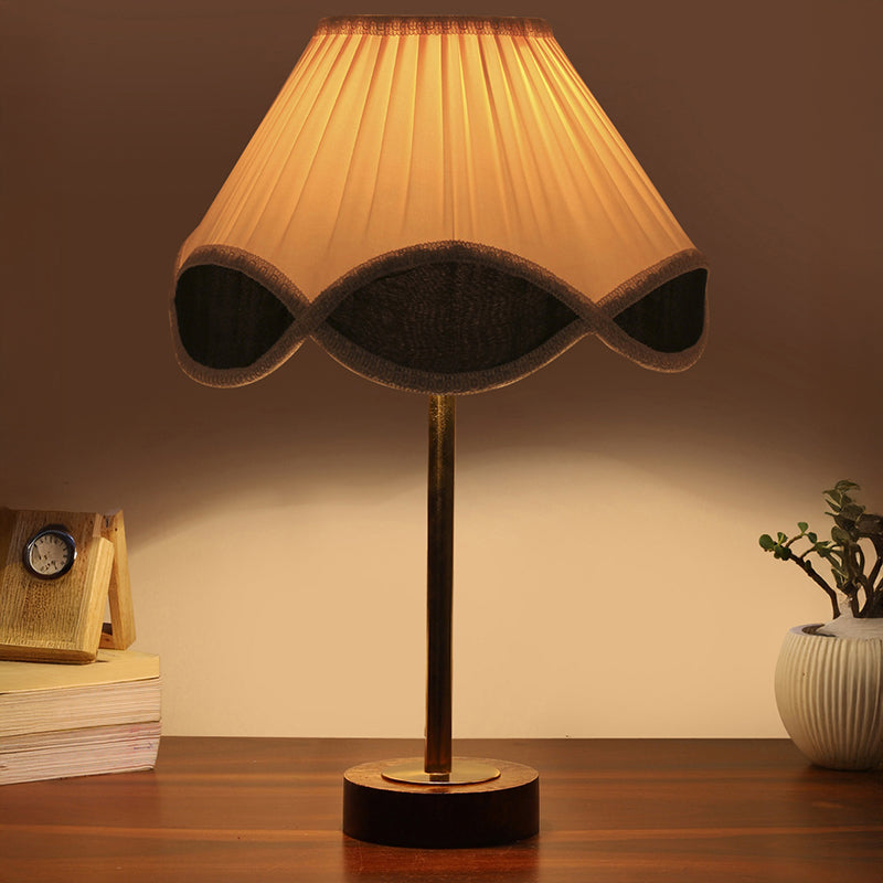 Valenica Rodin Wooden Table Lamp - White,Gold,Brown