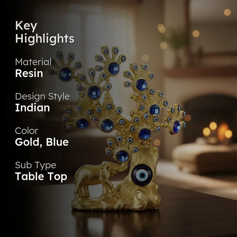 Evil Eye Prosperity Tree Resin Showpiece media 2