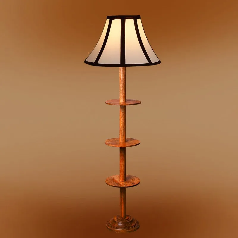 ConeEdge Elite Wooden Floor Lamp - White & Black media 7