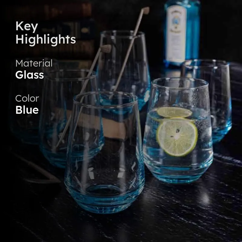 Soar High Glass Tumbler(400 ml ) - Set of Six media 2