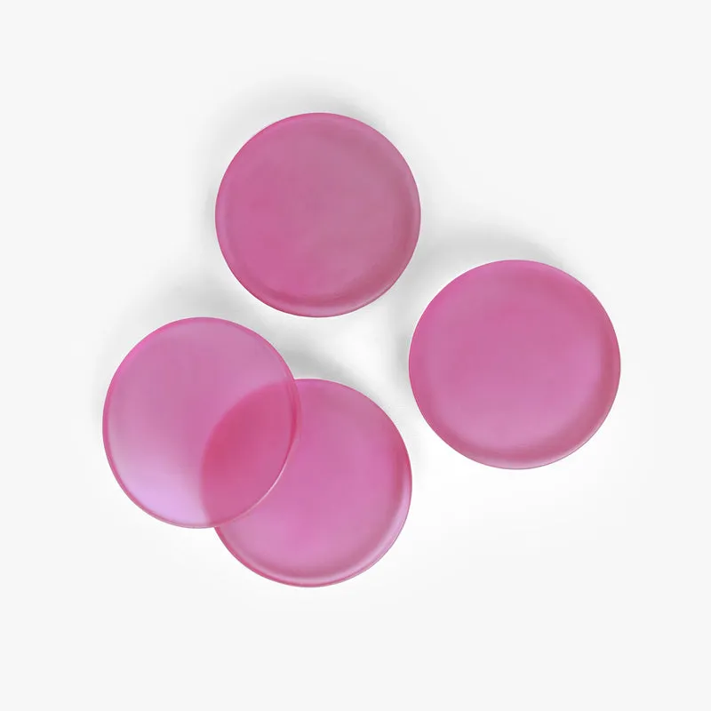 Gloassy Drop Glass Coaster (Pink) - Set Of Four media 6