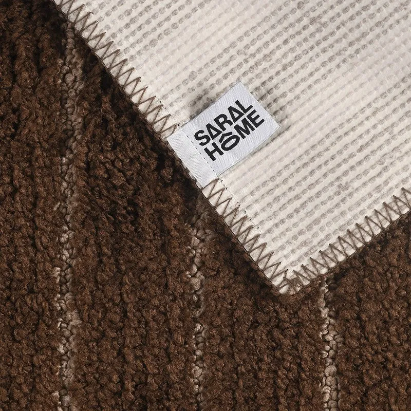 StripeEase Microfiber Bath Mats (Coffee) - Set of Two media 4