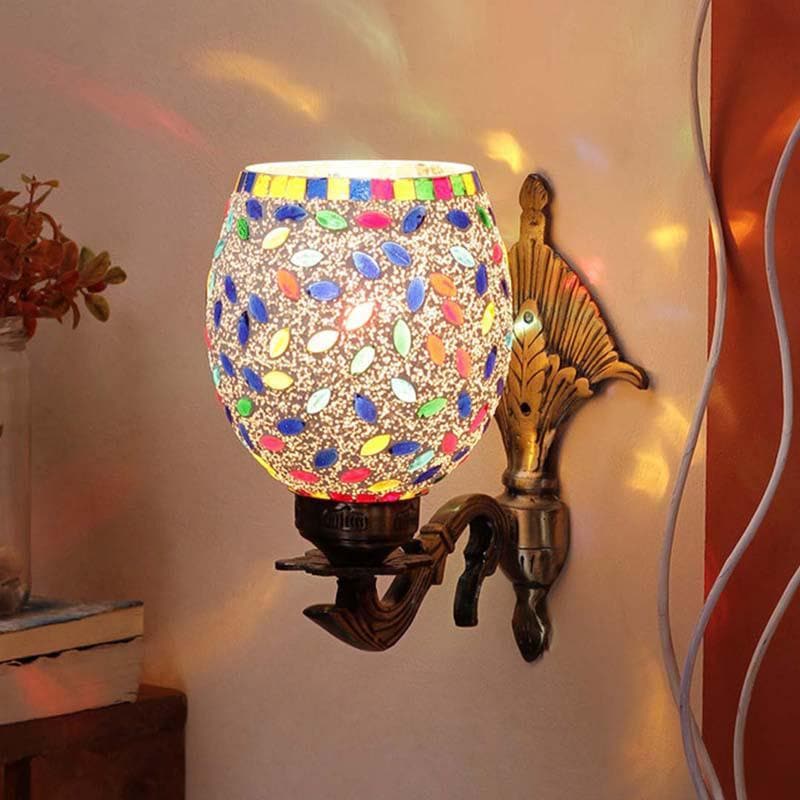 Mosaic Droplets Glass & Metal Wall Lamp