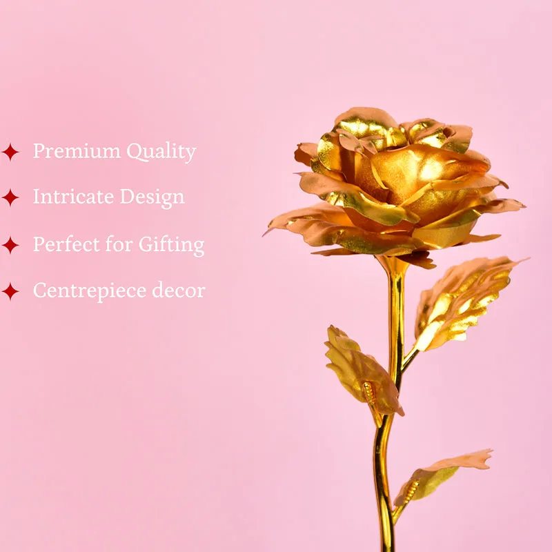 Story Of Rose Resin Showpiece - Gold media 3