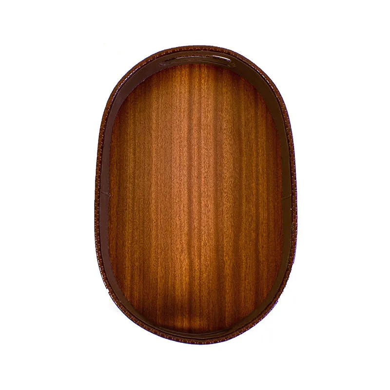 Tishue Faux Leather Serving Tray (Brown) - Set Of Two media 5
