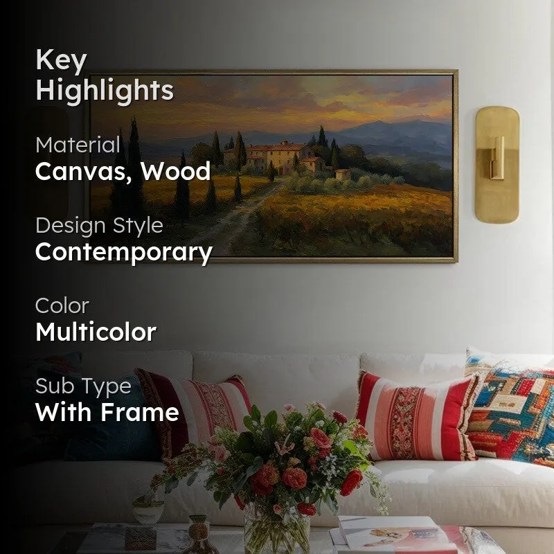 Vineyard view Canvas Wall Painting With Frame media 2
