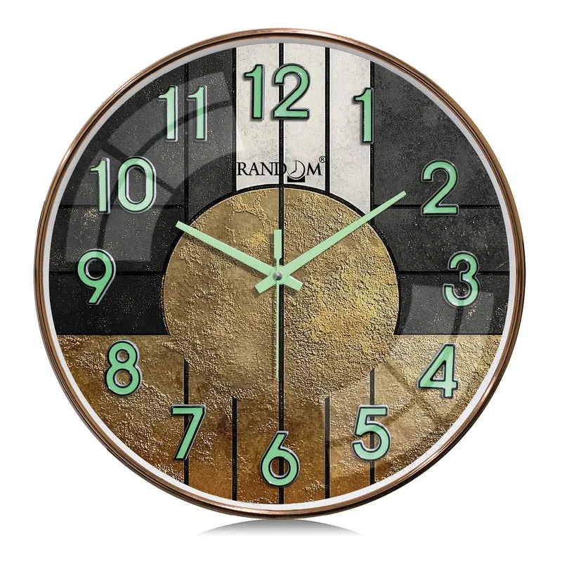 Oaklyn Round Modern Plastic Wall Clock - Black & Beige media 3