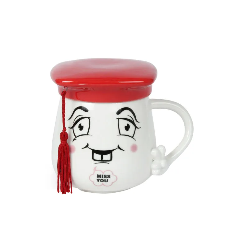 Graduation Cap Mug With Lid (400 mL) - Red media 3
