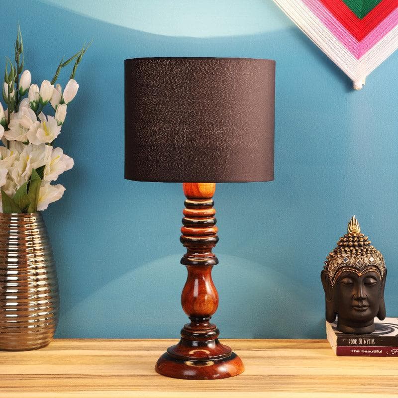 Blace Rustic Fabric Table Lamp - Black,Brown