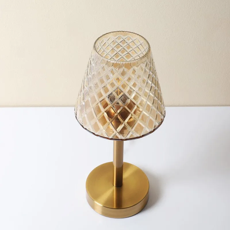 Aviora Elegant Mild Steel Table Lamp - Gold,Transparent media 5