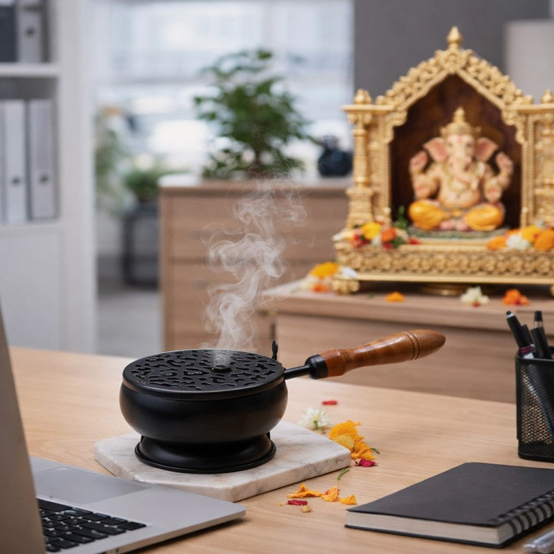 Sattva Smoke Incense Holder - Black media 3