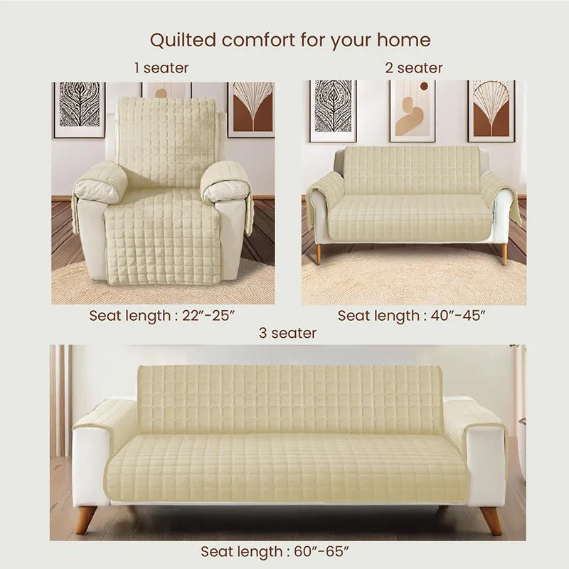 Urban Space Beige Textured Sofa Cover media 6
