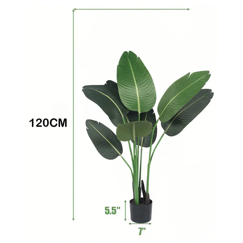 Verdelis Artificial Banana Plant With Black Plastic Pot - 4 Feet media 6