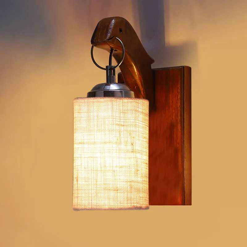 Estrella Jute & Wooden Wall Lamp - White media 5