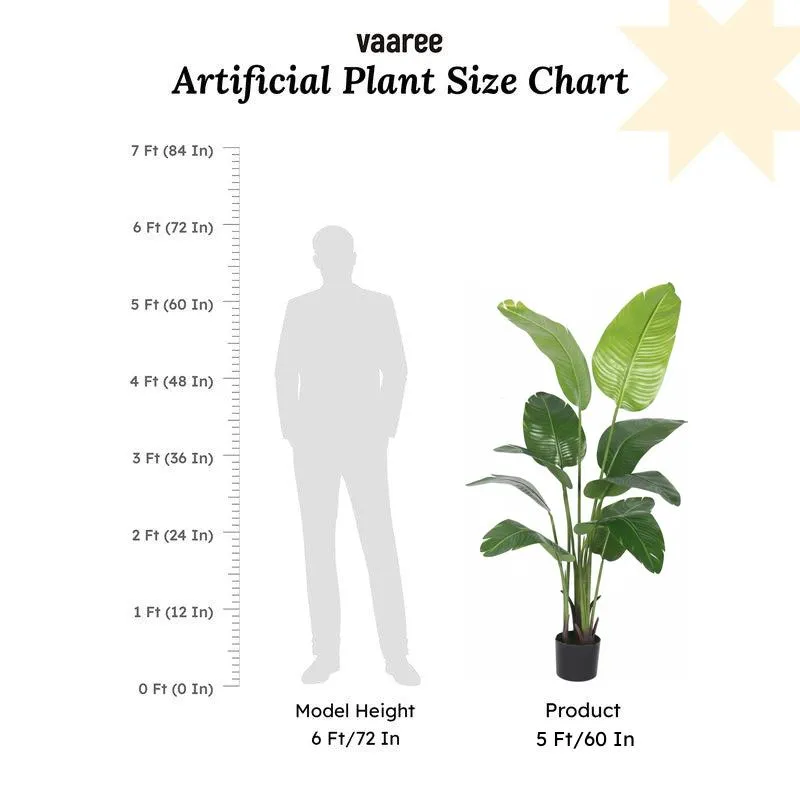 Faux Realtouch Banana Plant With Black Plastic Pot - 4.9 Feet media 7