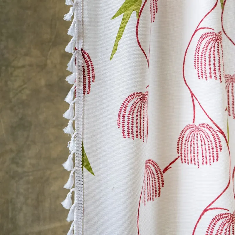 Tranquebar Home Floral Whisper Cotton Curtains(Pink) - Set Of Two media 5