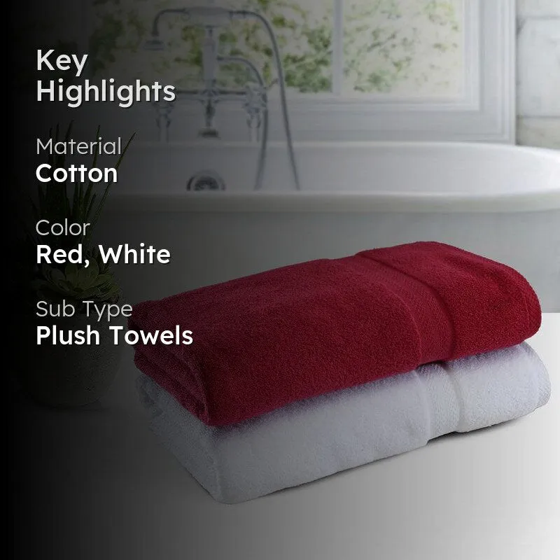 Miorah Bath Towel (Red & White) - Set Of Two media 2