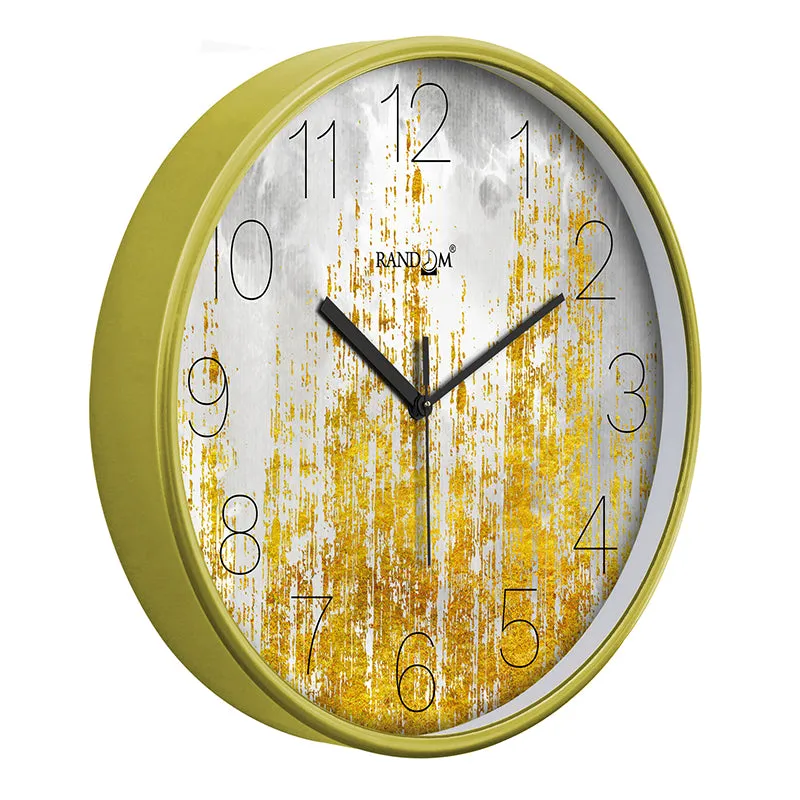 Gold Stria Plastic Analog Wall Clock media 4
