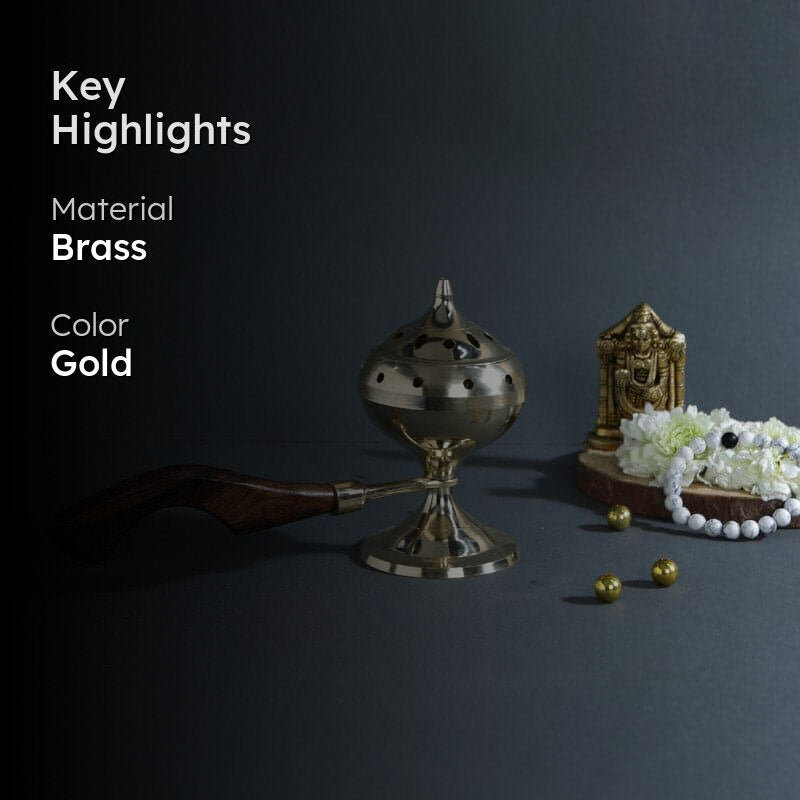 Brass Kera Loban Dhoop Holder media 2