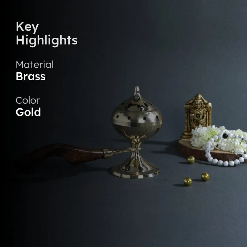 Brass Kera Loban Dhoop Holder media 2