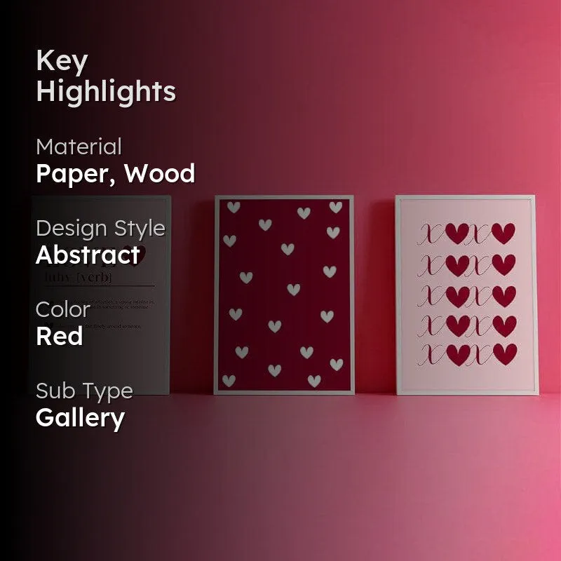 Ti Amo Paper Wall Art (Red) - Set Of Three media 2