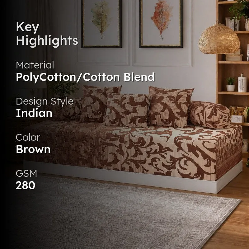 Silora Printed Diwan Set - Six Piece Set media 2