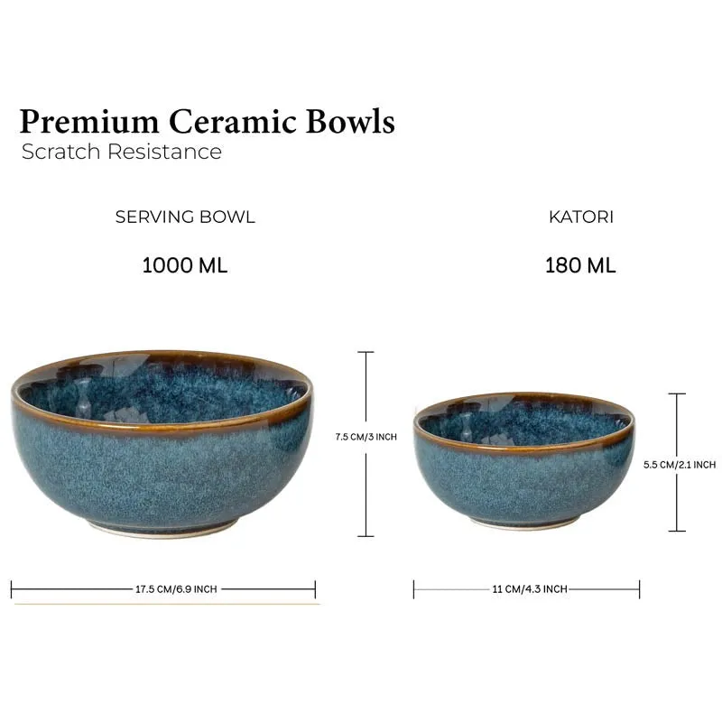 Tarangini Handmade Dinner Set (Blue) - 20 Piece Set - 7