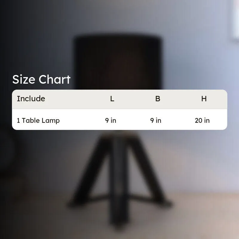 Urbane Solid Tripod Mango Wood Table Lamp - Black media 5