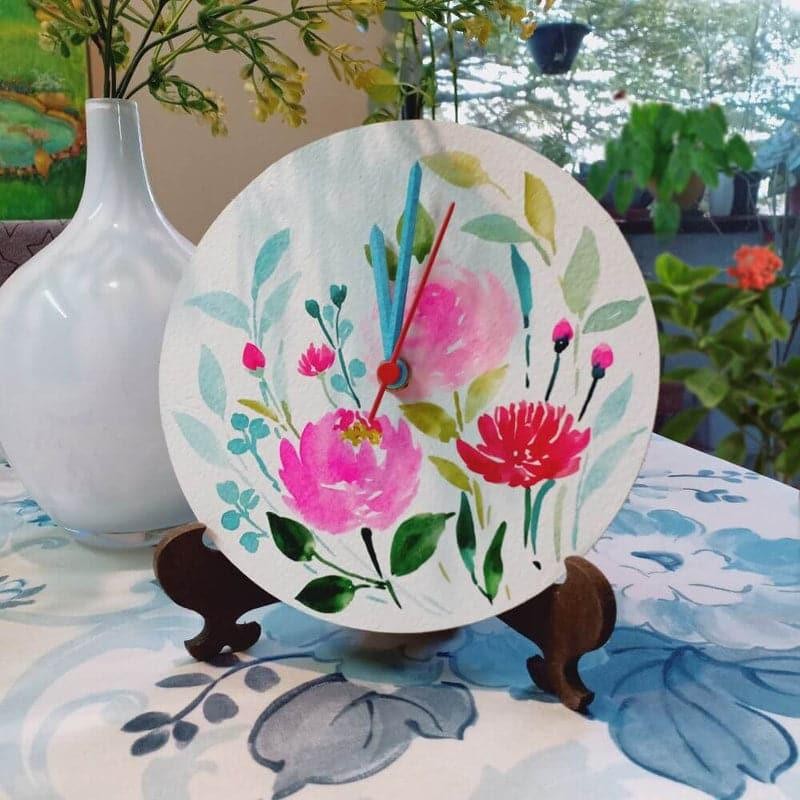 Larco Blossom Handpainted Table Clock media 3