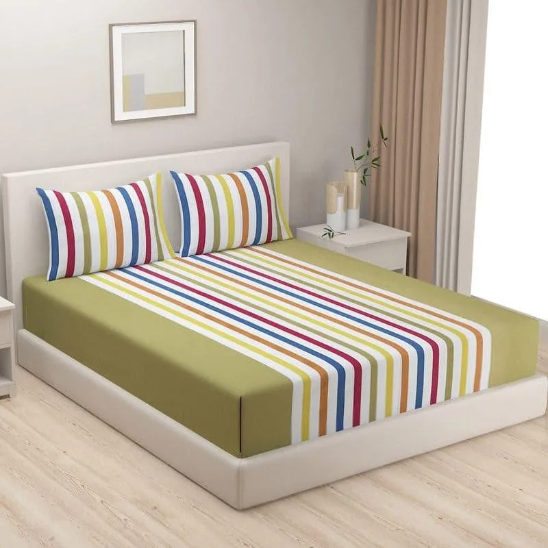 Swayam Stripe Flow Cotton Bedsheet  - 180 TC media 3