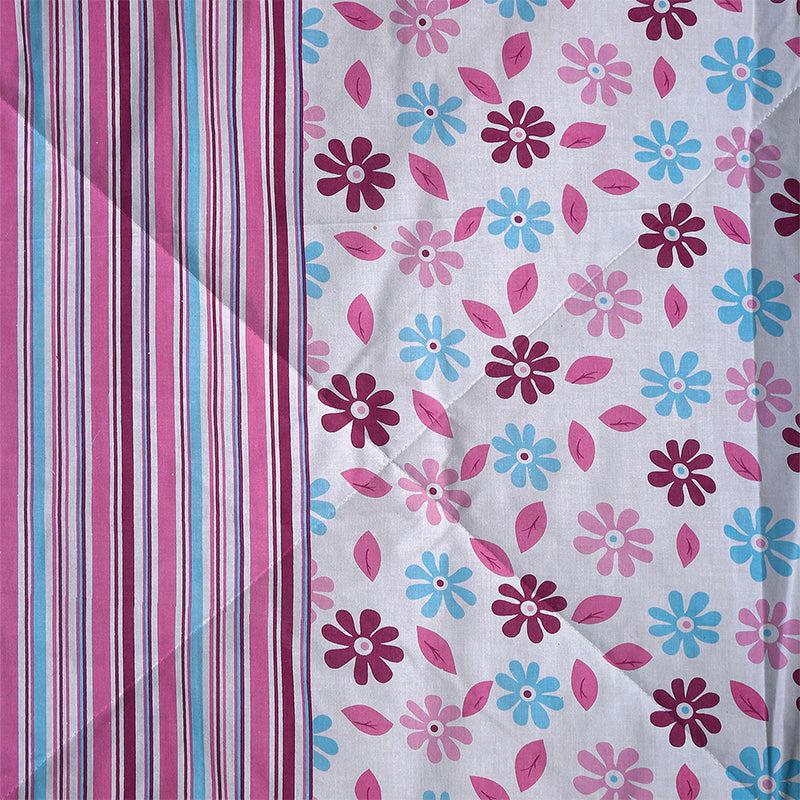 Swayam Smera Floral Cotton Comforter (Purple & Blue) - 150 GSM media 5