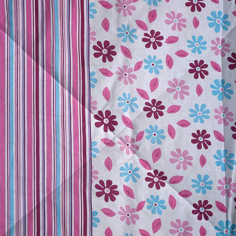 Swayam Smera Floral Cotton Comforter (Purple & Blue) - 150 GSM media 5