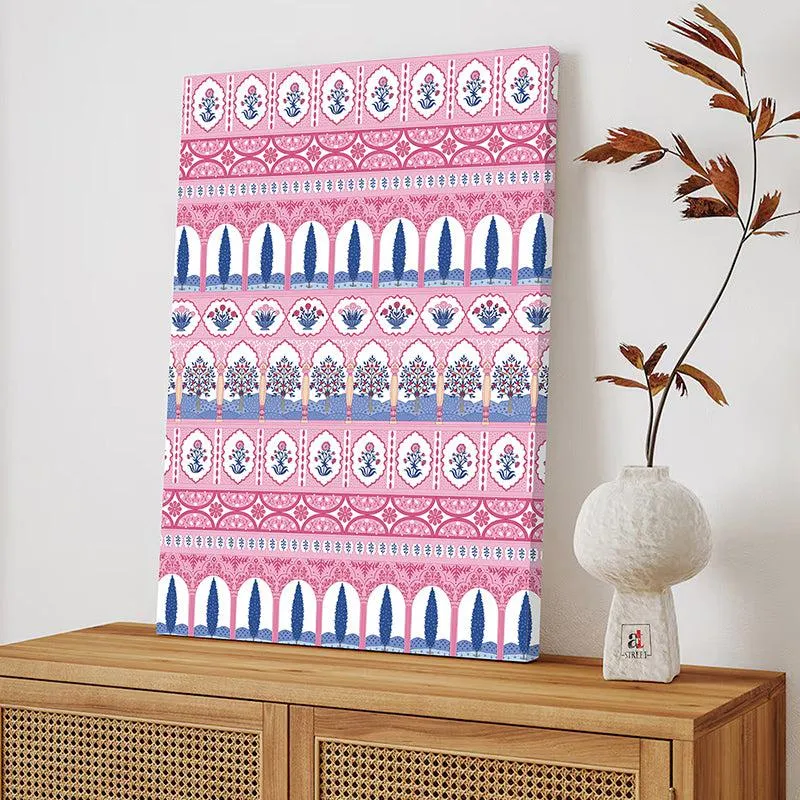 Blue Blush Vista Canvas Ethnic Wall Art media 2