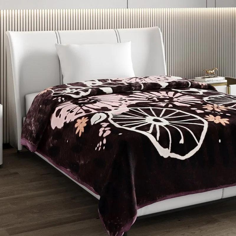 Monte Carlo Midnight Bloom Blanket (Brown)- 850 GSM media 4