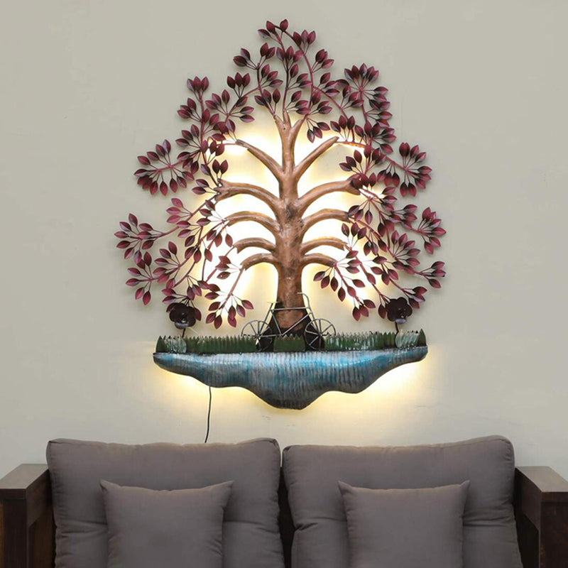 Cycle Under Tree Iron Wall Accent