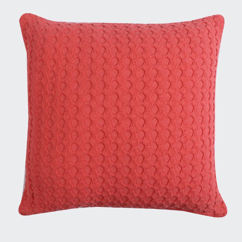 Vienna Waltz Solid Cotton Cushion Cover (Red) - Set Of Two media 3