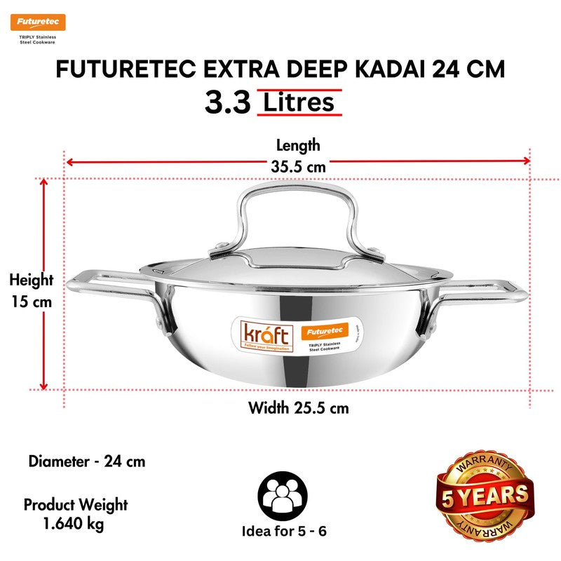 Kraft Cook Craze Kadhai With Lid - 3300 mL media 11