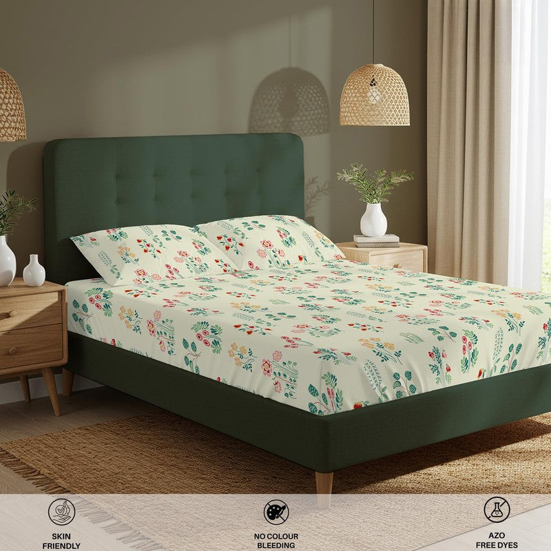 Urban Space AbstraLux Cotton Bedsheet (Green) - 200 TC media 7