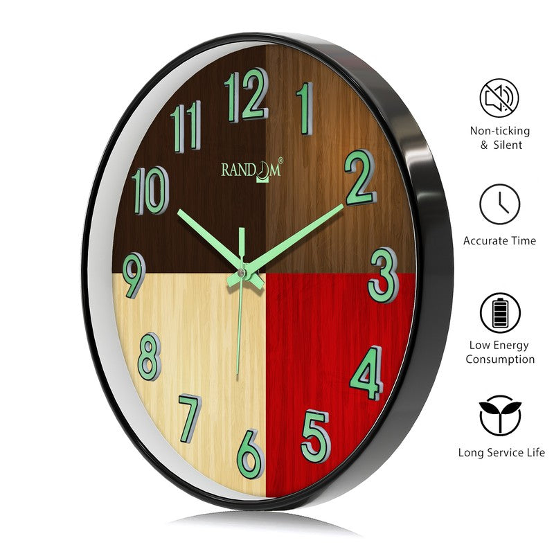 Oaklyn Round Modern Plastic Wall Clock - Multicolor media 7