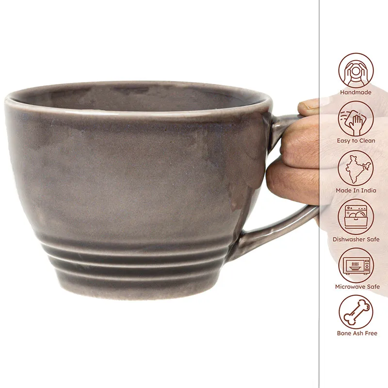 Gradient Brew Ceramic Coffee Mug (Smoke Grey/500 mL Each) - Set Of Two media 5