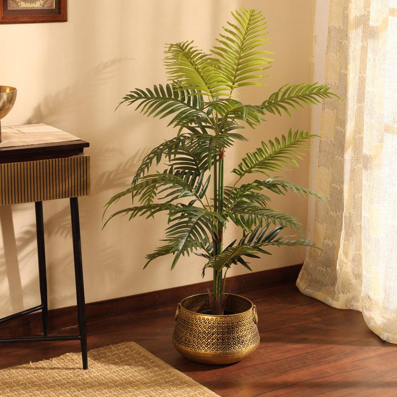 Artificial Realistic Areca Palm Plant With Black Plastic Pot - 3.9 Feet media 6
