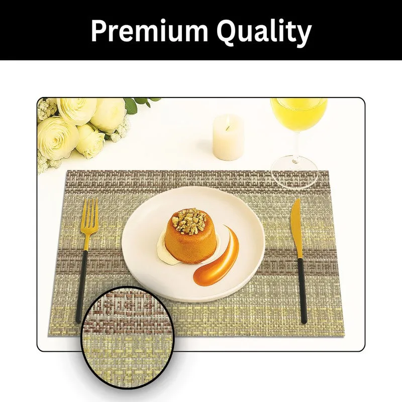 Lioren Brown Rectangle PVC Table Mats - Set Of Four media 5