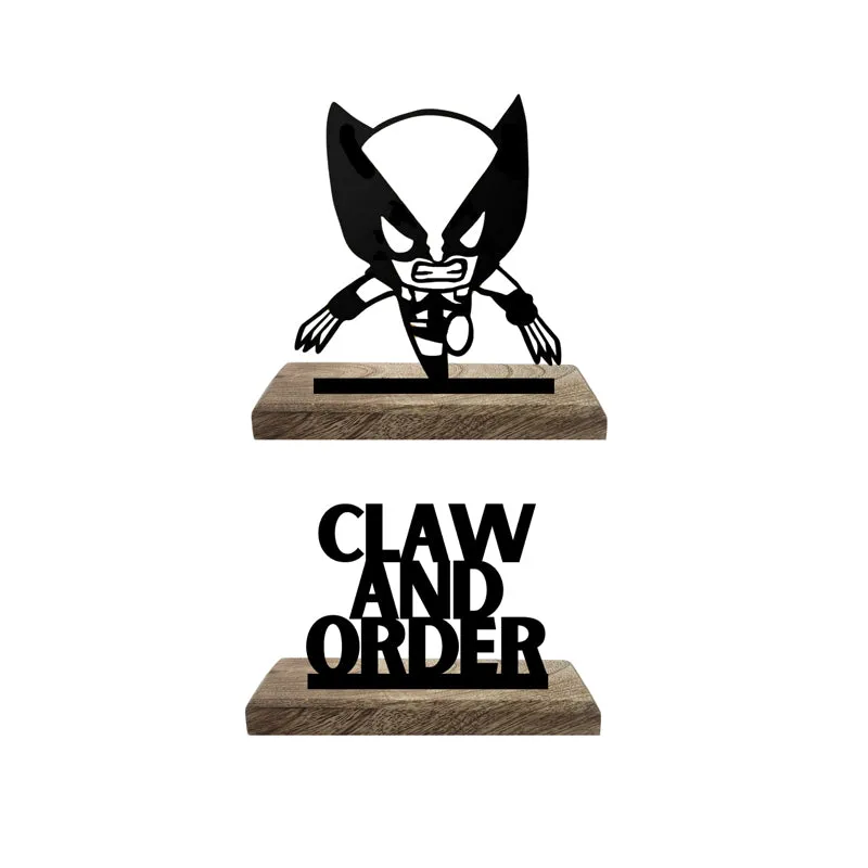 Classic Wolverine Typography Showpiece - Set Of Two media 4