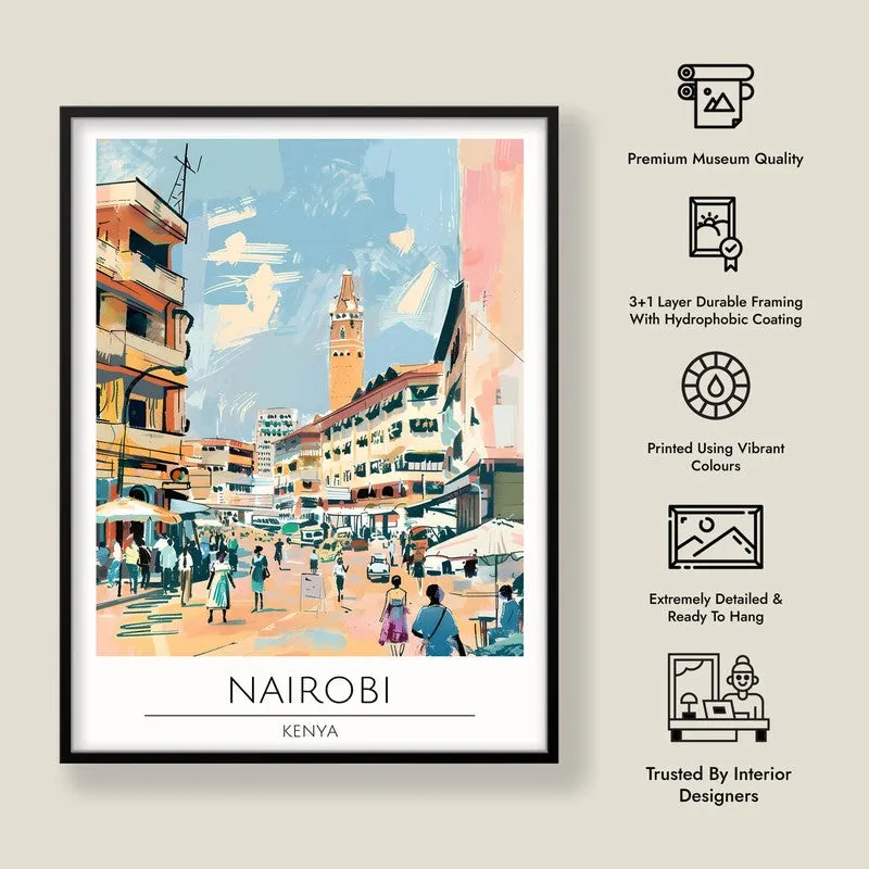 Vintage Nairobi Framed Canvas Wall Painting media 8